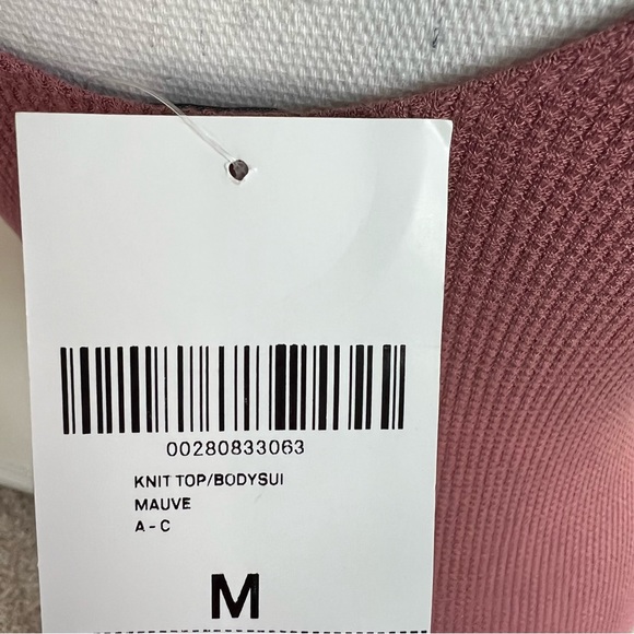 NWT Forever 21 Mauve Ribbed Honeycomb Scoop Back Bodysuit - Picture 5 of 5